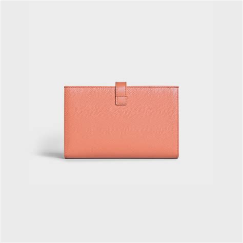 celine terracotta|LARGE STRAP WALLET IN GRAINED CALFSKIN.